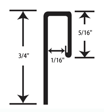 Measurements Stainless J trim Profile