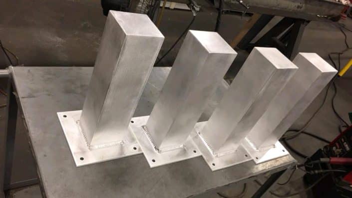 Aluminum Posts and Caps Welded